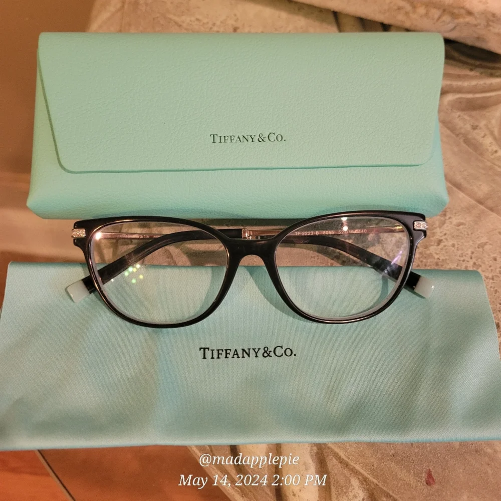 Tiffany & Company Eyeglass Frames Only TF2223 Luxury Logo Crystal Designer #89